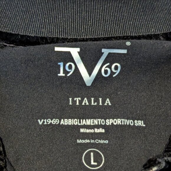 Versace V 1969 Abbigliamento Sportivo SRL Polo Shirt Large Quarter Zip - Picture 3 of 3